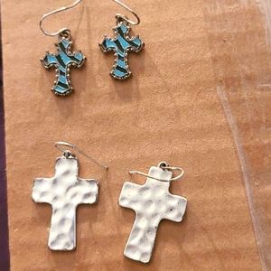 3/$10 3 pair cross earrings